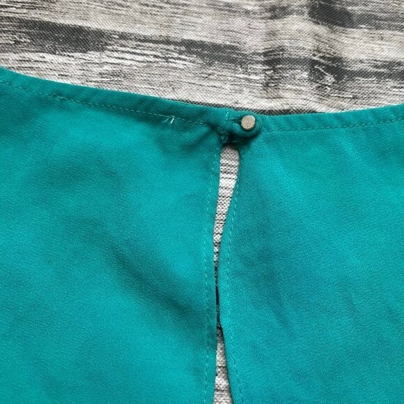 Anthro Anthropologie Meadow Rue Fly Away Blouse US 4 EU 36 Teal Button Closure - Picture 9 of 13